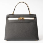 Hermès Kelly 25 Craie Noir Epsom HSS (1)