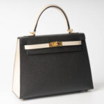 Hermès Kelly 25 Craie Noir Epsom HSS (2)