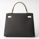 Hermès Kelly 25 Craie Noir Epsom HSS (3)
