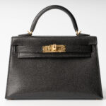 Hermès Mini Kelly ii Chamkila Chevre Noir (1)