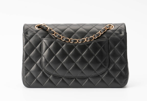 Chanel Medium Classic Flap Lambskin Black & Rose Gold Hardware