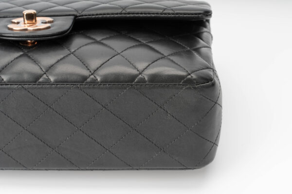 Chanel Medium Classic Flap Lambskin Black & Rose Gold Hardware