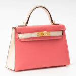 Hermès Mini Kelly ii Craie & Rose Azalea Epsom HSS