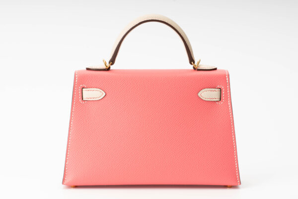 Hermès Mini Kelly ii Craie & Rose Azalea Epsom HSS
