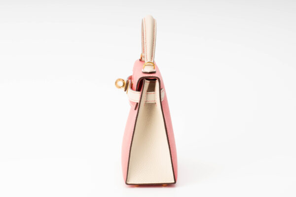 Hermès Mini Kelly ii Craie & Rose Azalea Epsom HSS