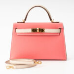 Hermès Mini Kelly ii Craie & Rose Azalea Epsom HSS